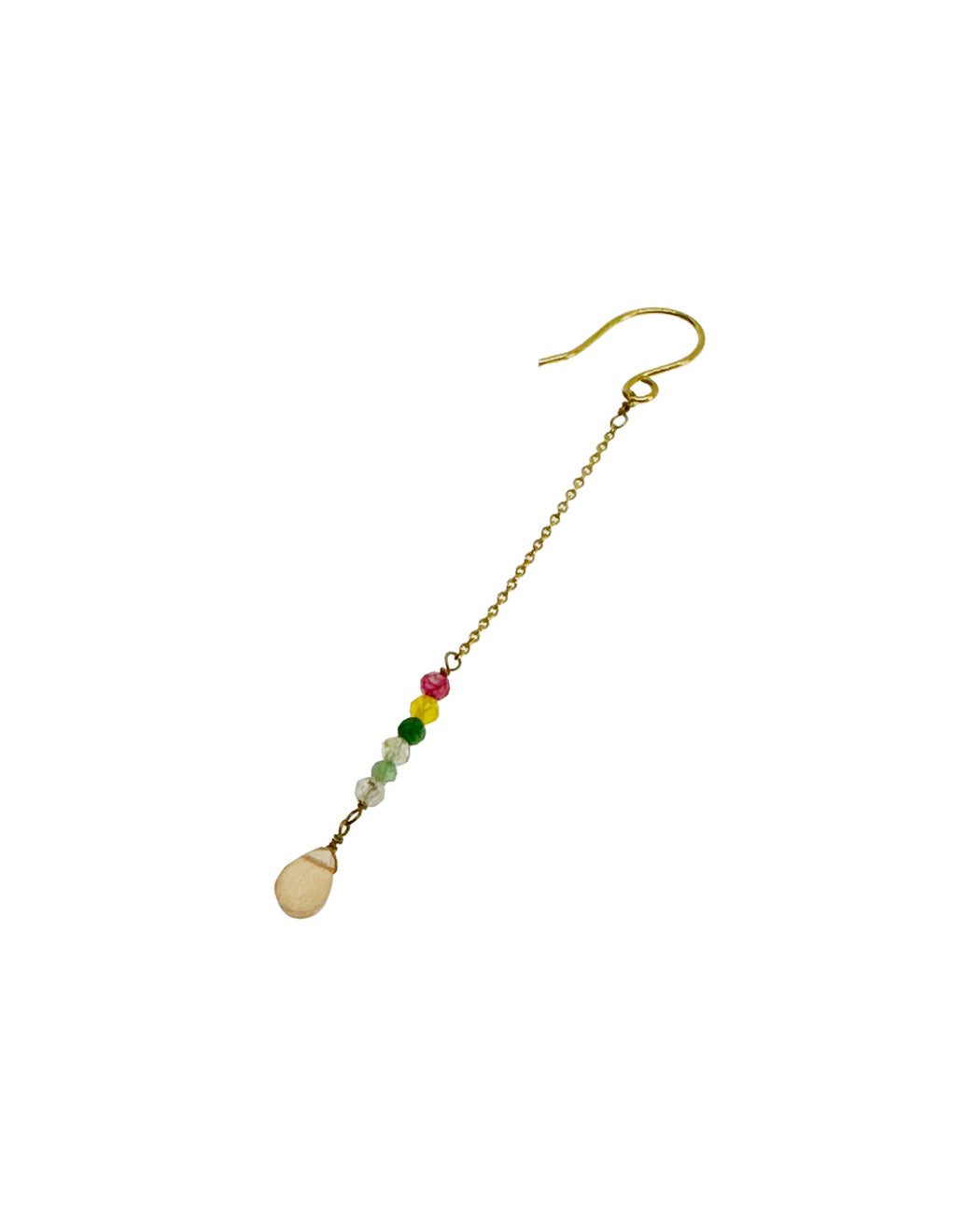 Boucle d’oreille en Laiton Doré et Pierre Semi-Précieuse FDC480