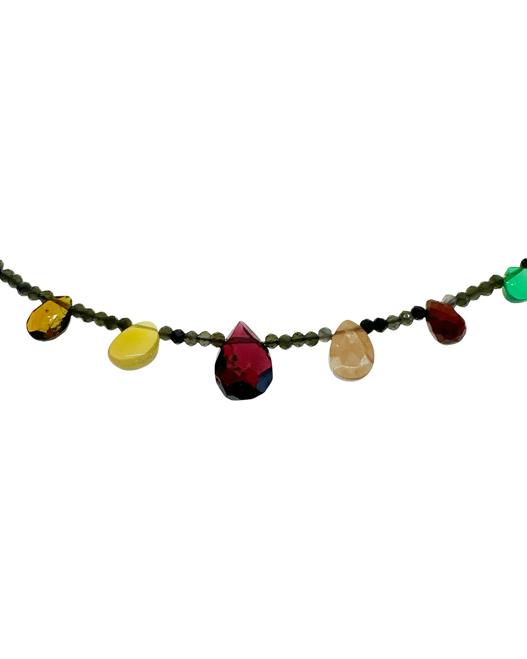 Collier en Laiton Doré et Pierre Semi-Précieuse N86