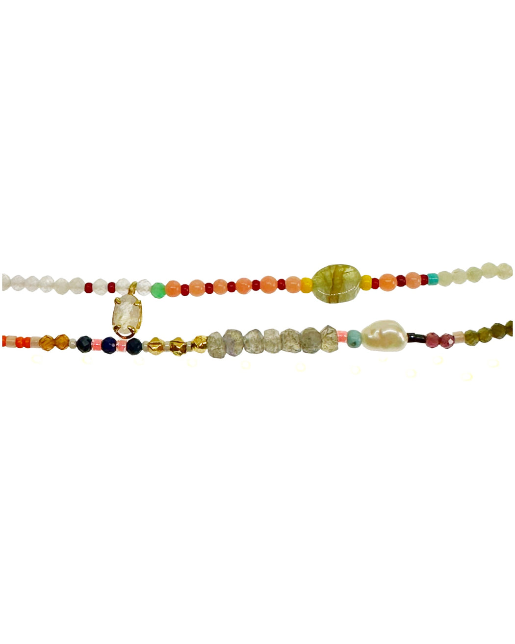 Bracelet en Laiton Doré et Pierre Semi-Précieuse FDC447