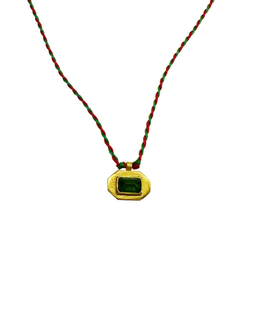 Collier en Laiton Doré et Pierre Semi-Précieuse N97