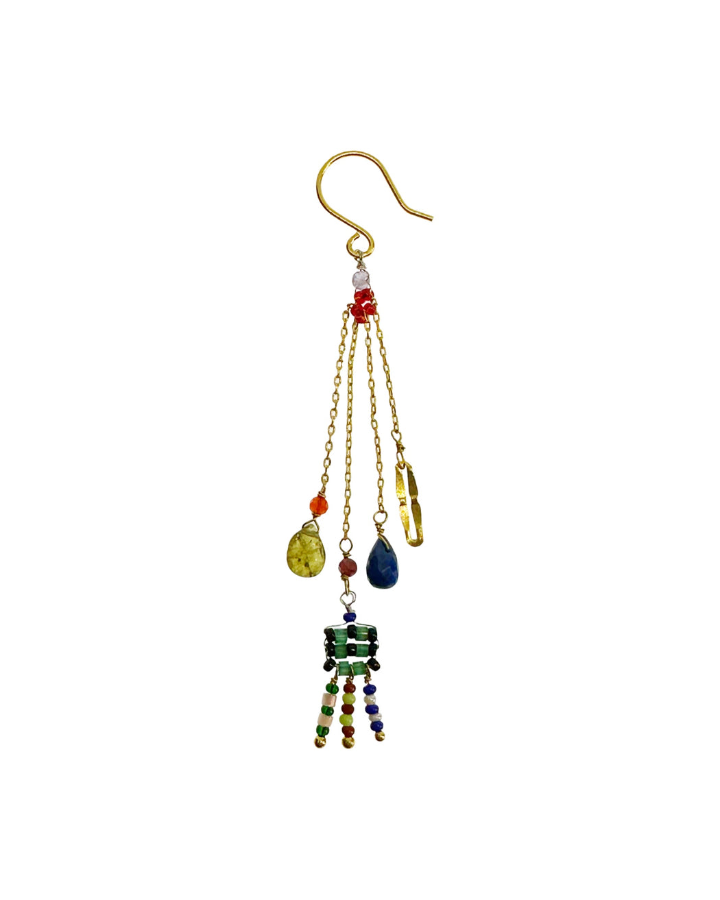 Boucle d’oreille en Laiton Doré et Pierre Semi-Précieuse LF93