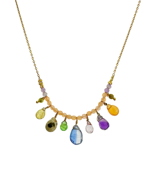 Collier en Laiton Doré et Pierre Semi-Précieuse P33
