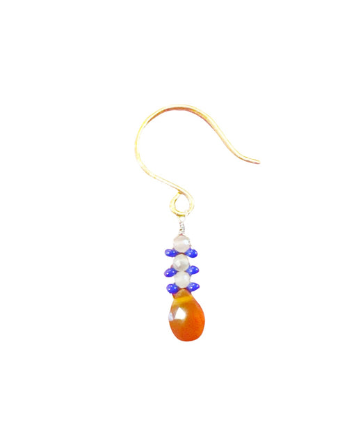 Boucles d'Oreille  en Laiton Doré et Pierre Semi-Précieuse FDC401