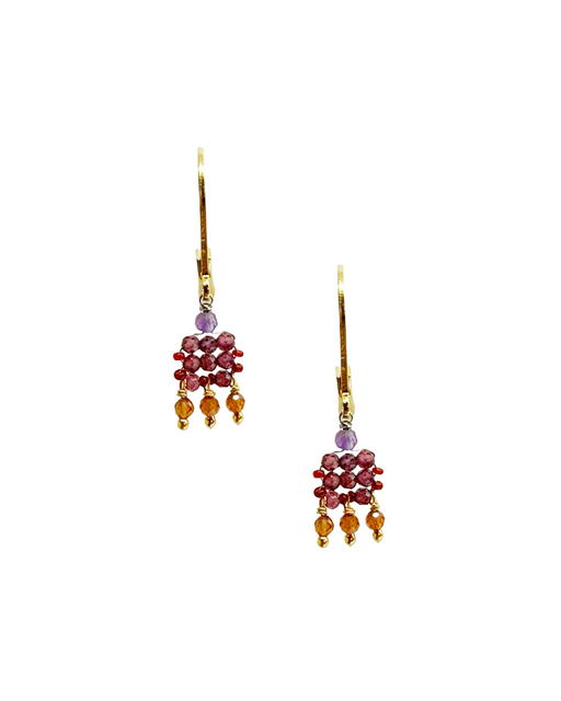 Boucles d’oreille en Laiton Doré et Pierre Semi-Précieuse  Z21