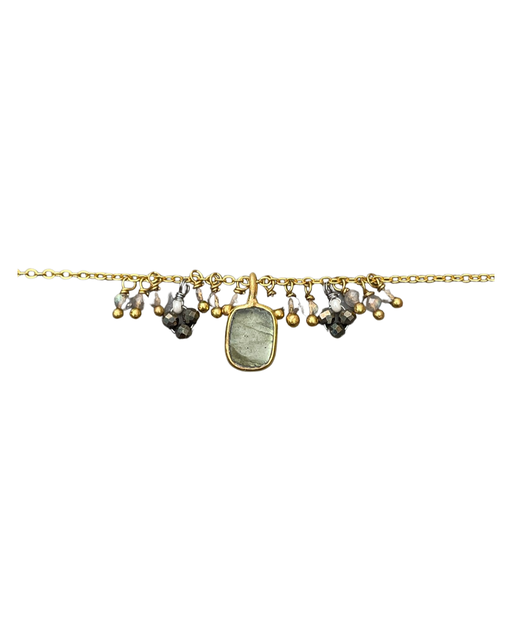 Bracelet en laiton doré et pierres demi-précieuses LF68