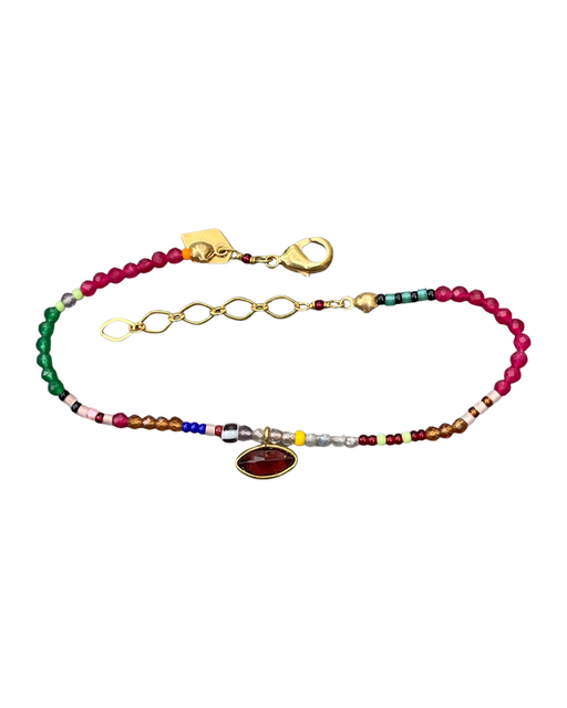 Bracelet en Laiton Doré et Pierre Semi-Précieuse LF74