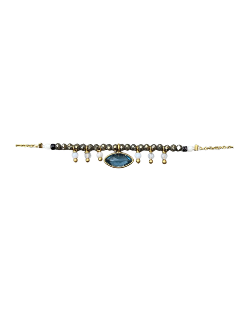 Bracelet en Laiton Doré et Pierre Semi-Précieuse LF123