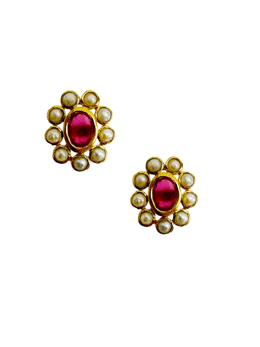Boucles d’oreille en argent Doré et Pierre Semi-Précieuse G3