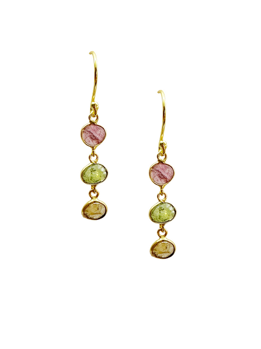 Boucles d’oreille en argent Doré et Pierre Semi-Précieuse G7