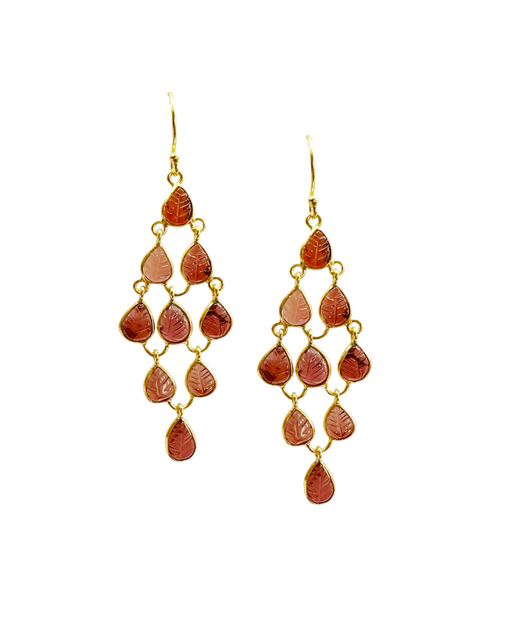 Boucles d’oreille en argent Doré et Pierre Semi-Précieuse G12