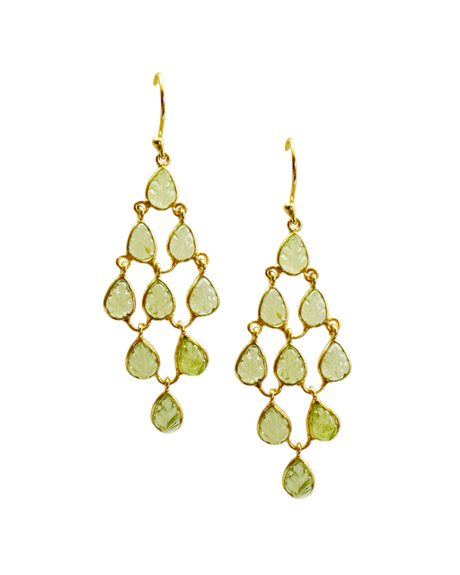 Boucles d’oreille en argent Doré et Pierre Semi-Précieuse G14