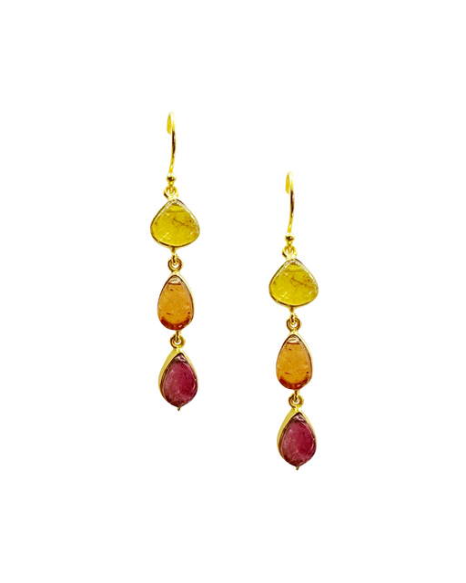 Boucles d’oreille en argent Doré et Pierre Semi-Précieuse G22