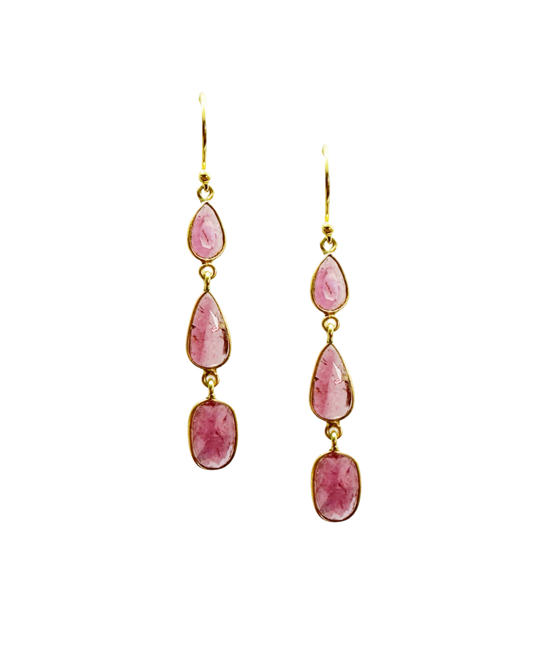 Boucles d’oreille en argent Doré et Pierre Semi-Précieuse G24