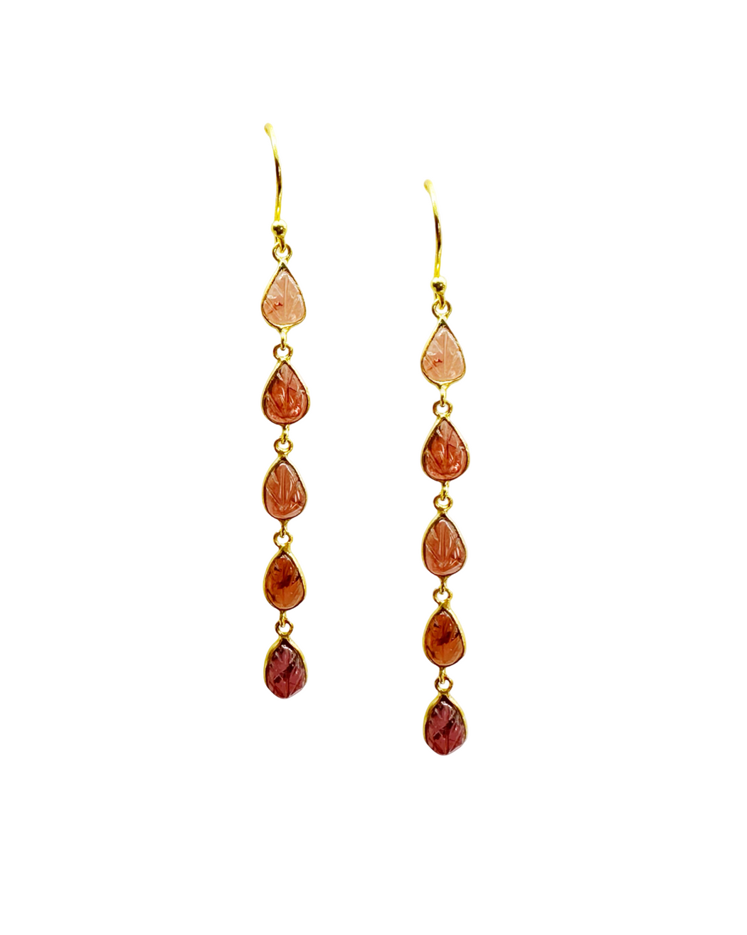 Boucles d'oreille en argent Doré et Pierre Semi-Précieuse G25— Le