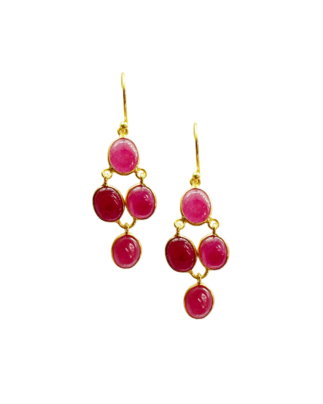 Boucles d’oreille en argent Doré et Pierre Semi-Précieuse G32