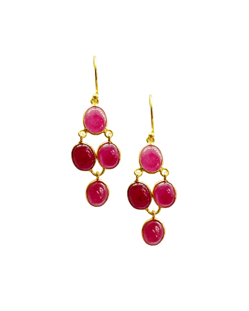 Boucles d’oreille en argent Doré et Pierre Semi-Précieuse G32