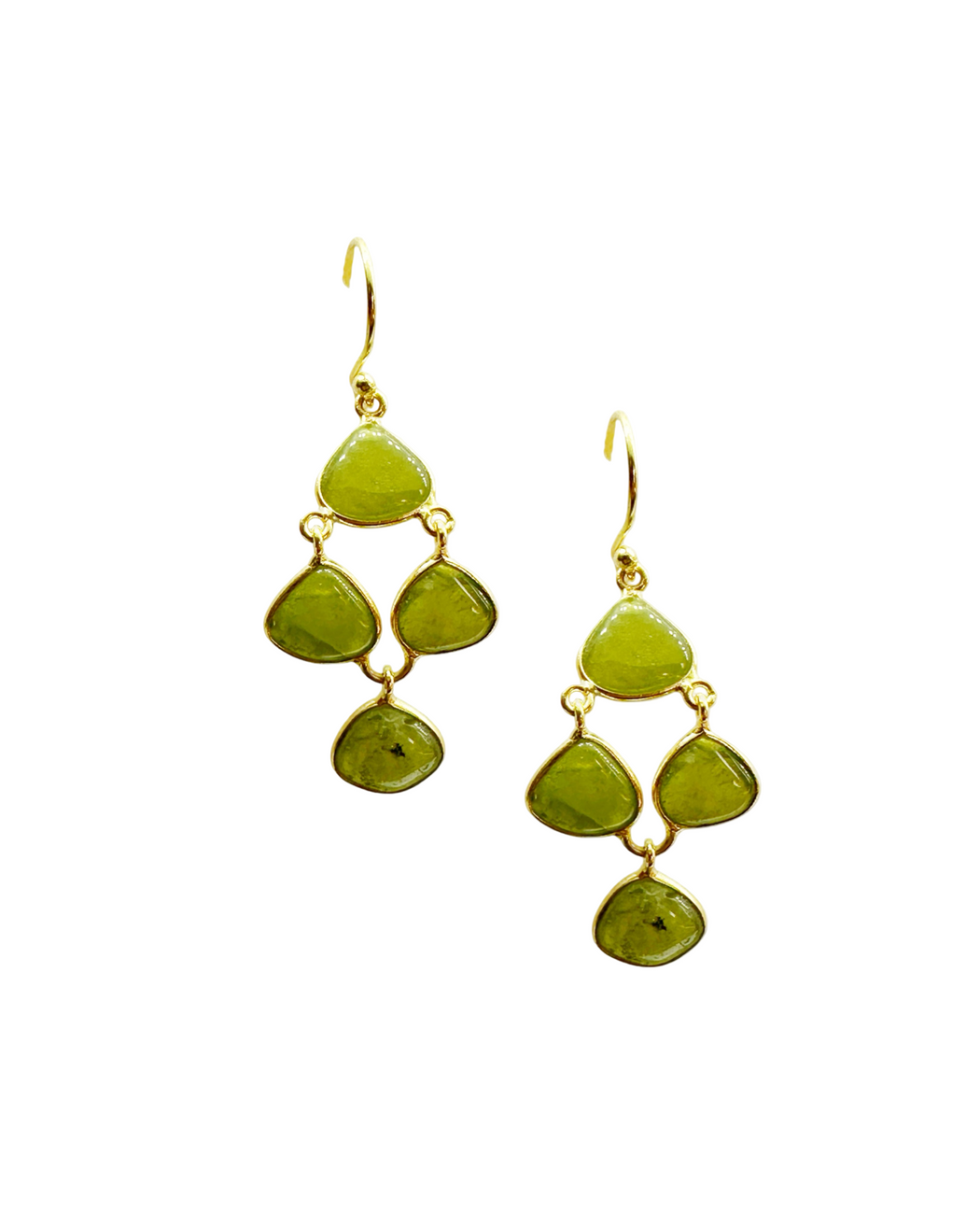 Boucles d’oreille en argent Doré et Pierre Semi-Précieuse G33