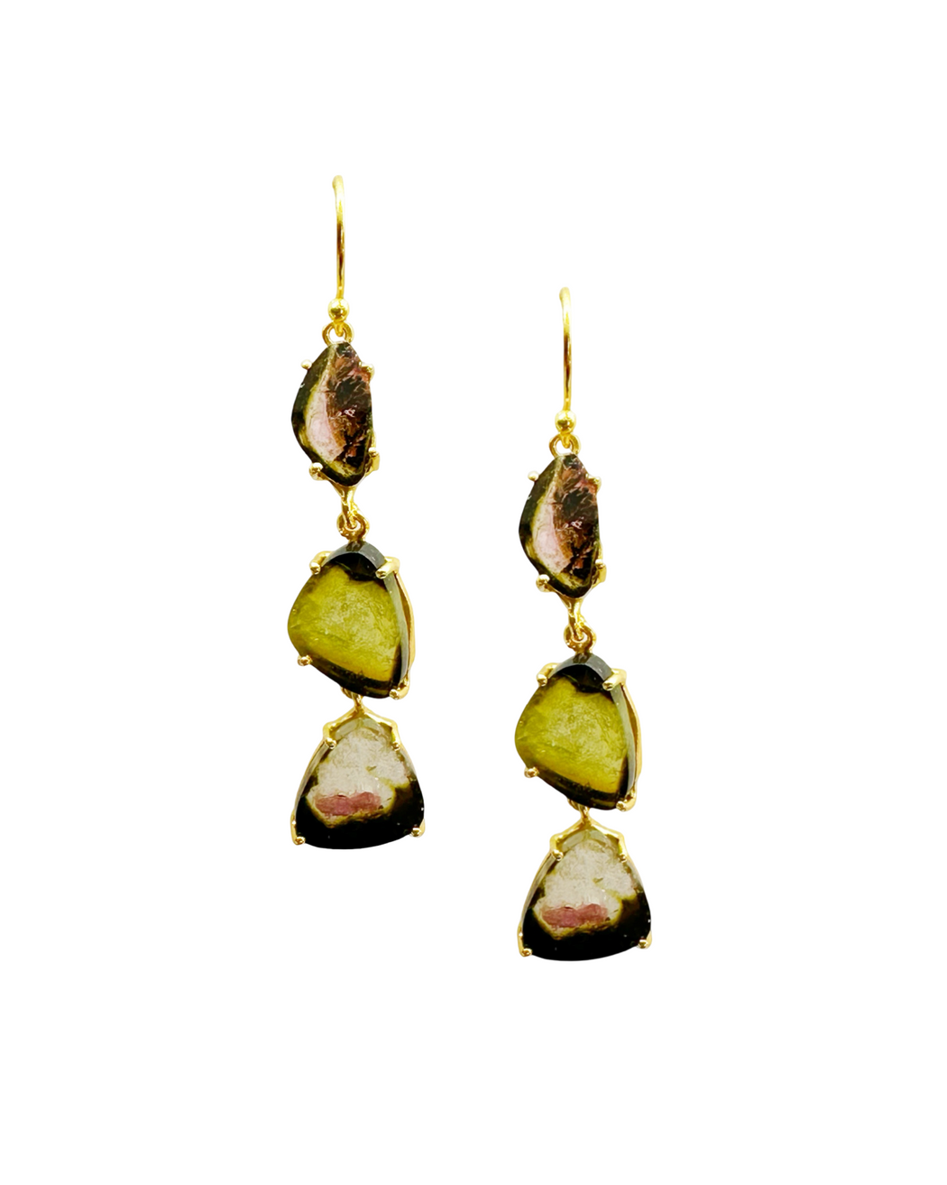 Boucles d’oreille en argent Doré et Pierre Semi-Précieuse G34
