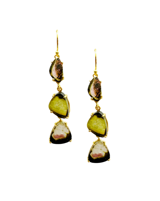 Boucles d’oreille en argent Doré et Pierre Semi-Précieuse G34