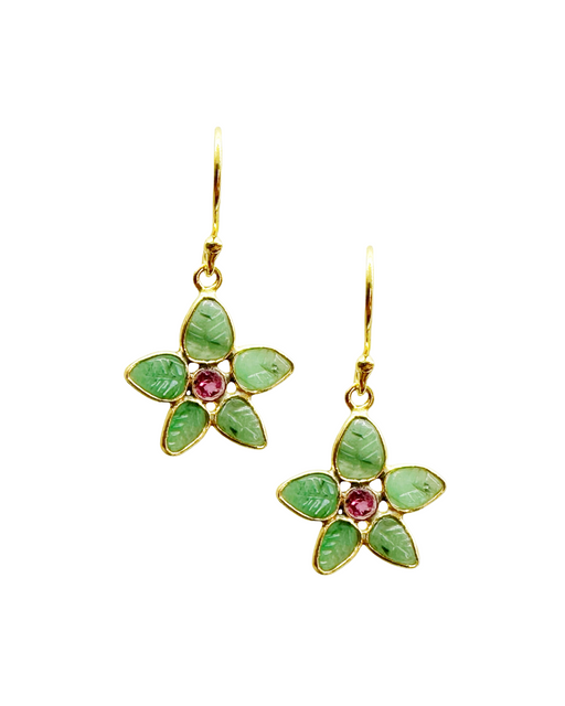 Boucles d’oreille en argent Doré et Pierre Semi-Précieuse G36