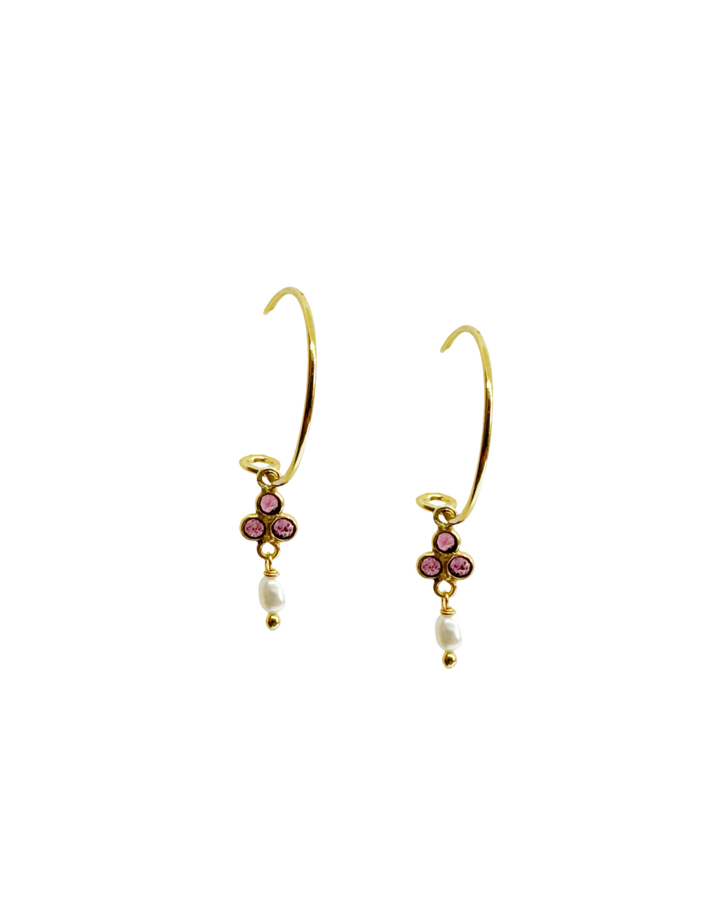 Boucles d’oreille en laiton doré et Pierre Semi-Précieuse N50