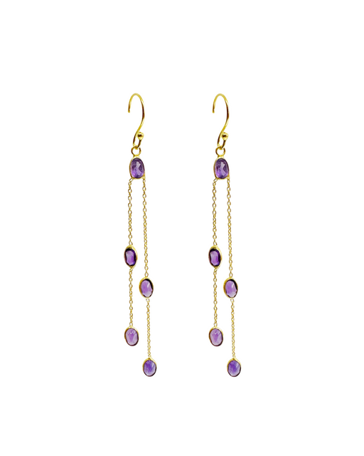 Boucles d’oreille en argent doré et Pierre Semi-Précieuse N77