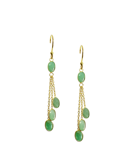 Boucles d’oreille en argent doré et Pierre Semi-Précieuse N76