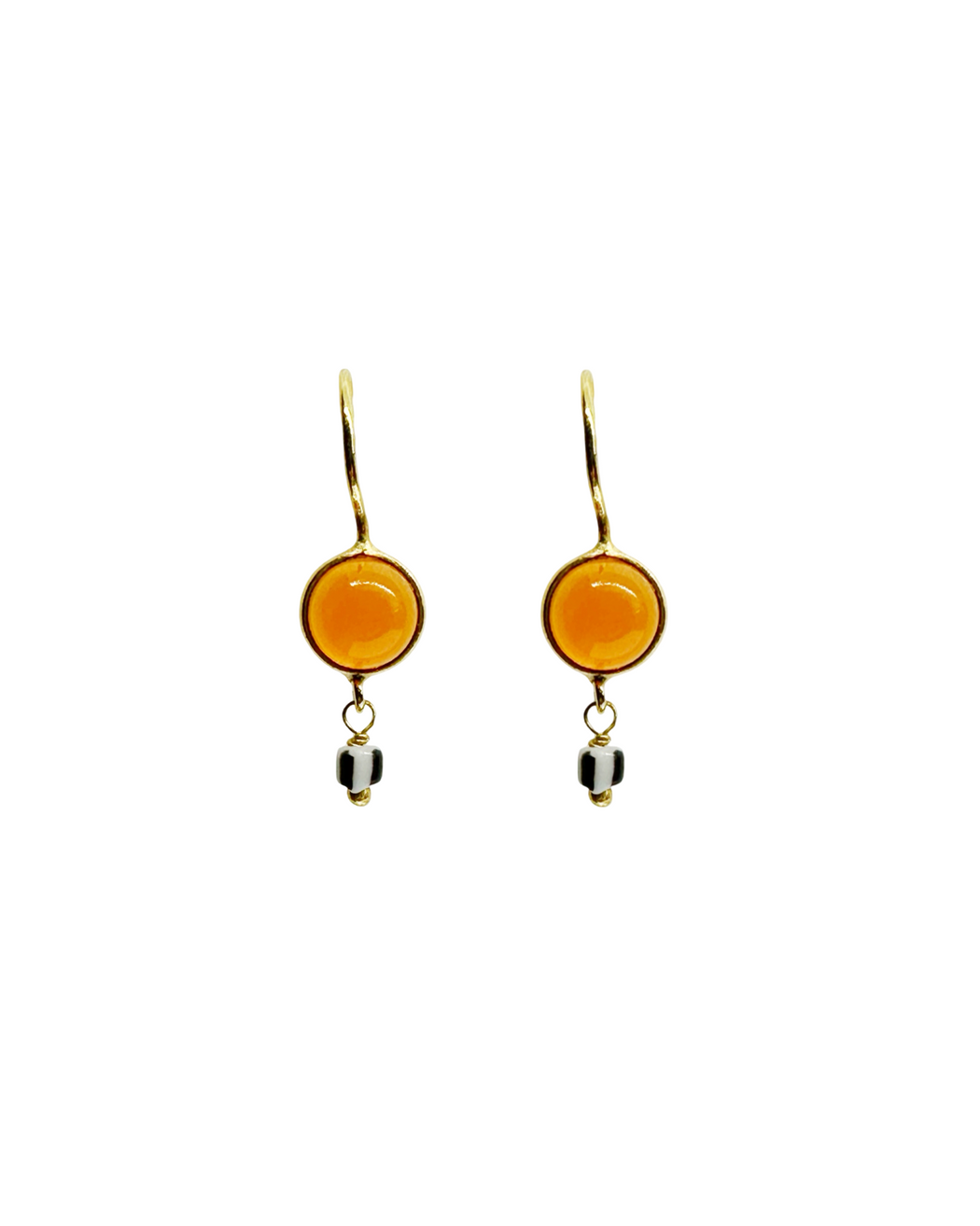 Boucles d'Oreille  en Laiton Doré et Pierre Semi-Précieuse LF20A