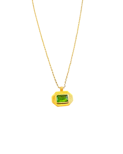 Collier en Laiton Doré et Pierre Semi-Précieuse N91