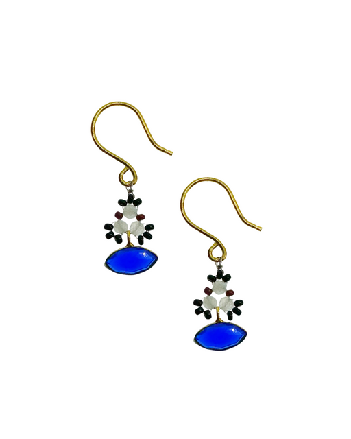 Boucles d’oreille en laiton doré et Pierre Semi-Précieuse N4