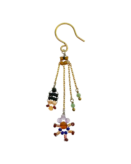 Boucle d’oreille en Laiton Doré et Pierre Semi-Précieuse P30