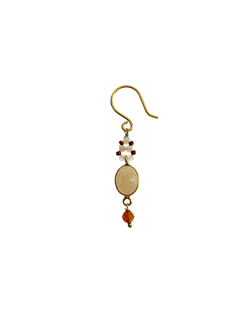 Boucle d’oreille en Laiton Doré et Pierre Semi-Précieuse P43