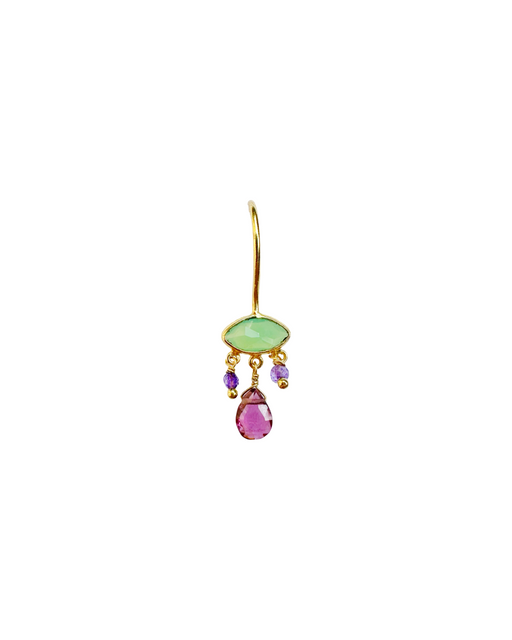 Boucle d’oreille en Laiton Doré et Pierre Semi-Précieuse P50