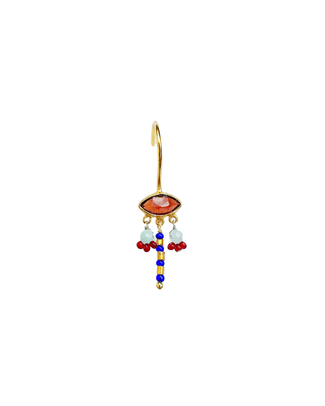 Boucle d’oreille en Laiton Doré et Pierre Semi-Précieuse P52