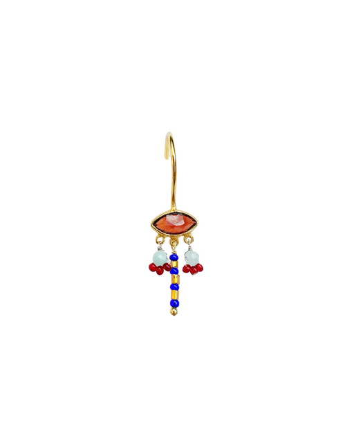 Boucle d’oreille en Laiton Doré et Pierre Semi-Précieuse P52