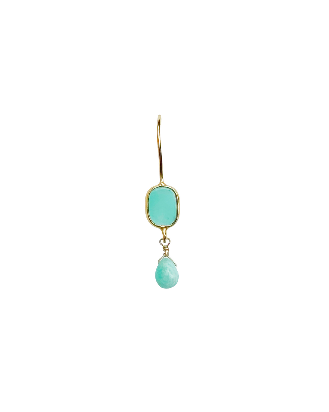 Boucle d’oreille en Laiton Doré et Pierre Semi-Précieuse P59