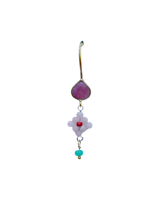 Boucles d'oreille en laiton doré et pierres semi-précieuses LF51
