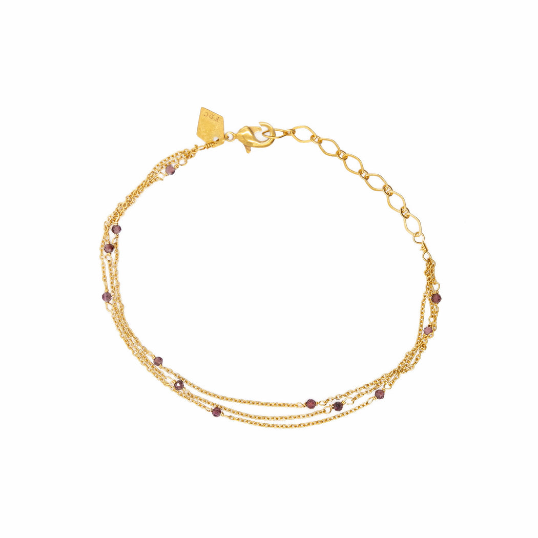 Bracelet en Laiton Doré et Pierre Semi-Précieuse BOU1G