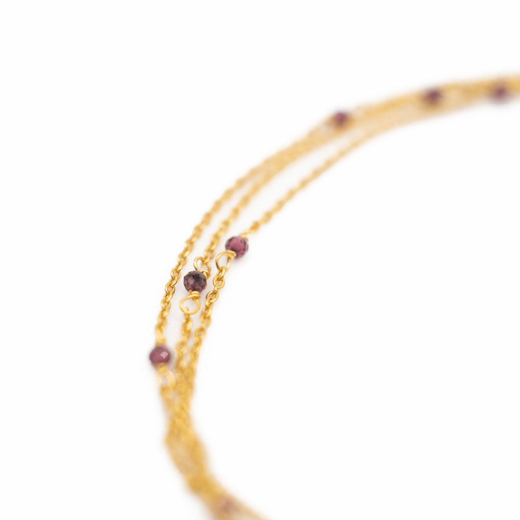 Bracelet en Laiton Doré et Pierre Semi-Précieuse BOU1G