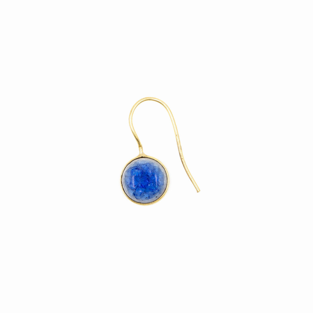 Boucles d'Oreille en Laiton Doré et Pierre Semi-Précieuse CH2B