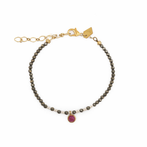Bracelet en Laiton Doré et Pierre Semi-Précieuse CL34