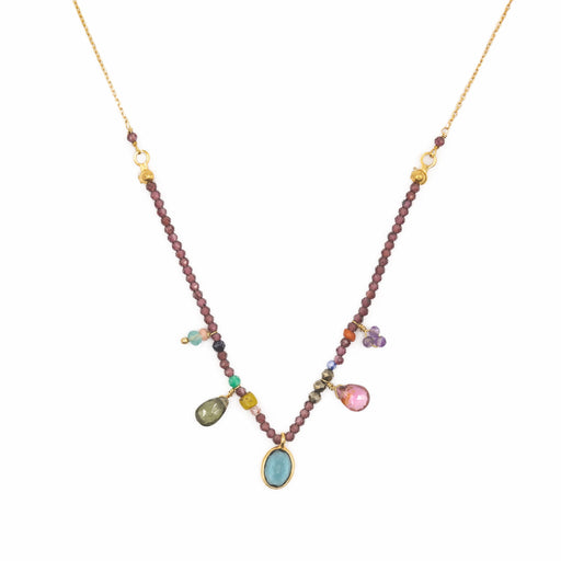 collier en Laiton Doré et Pierre Semi-Précieuse MUL6