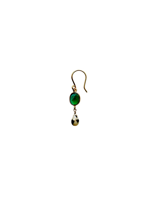 Boucles d'oreille en laiton doré et pierres semi-précieuses FDC177