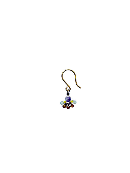Boucles d'oreille en laiton doré et pierres semi-précieuses FDC191