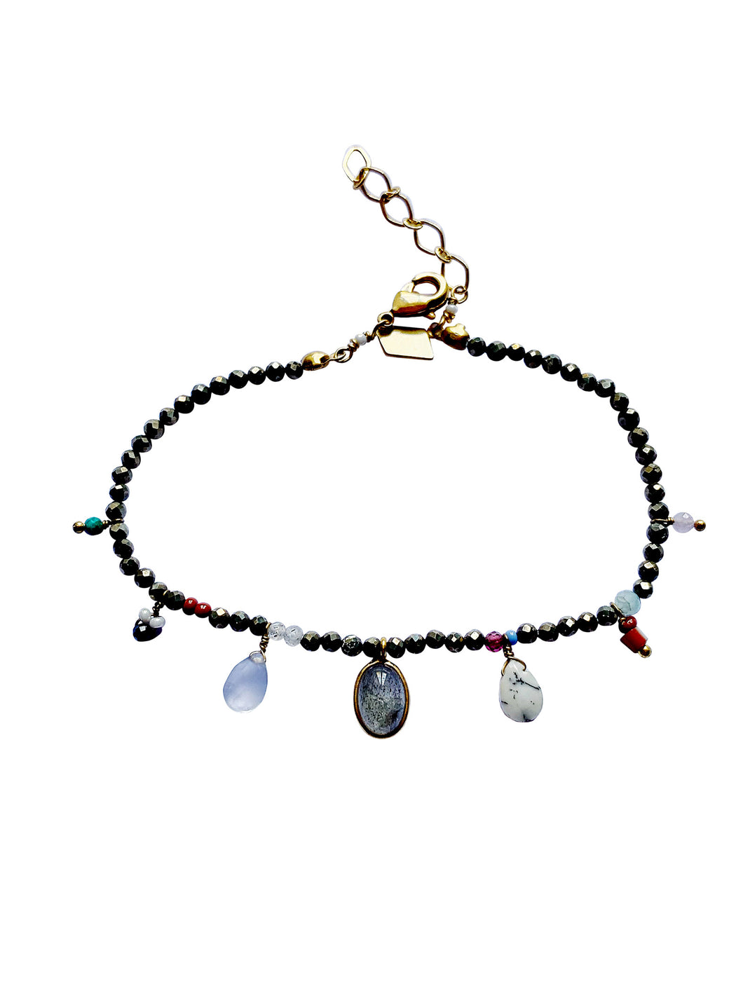 Bracelet en laiton doré et pierres semi-précieuses FDC157