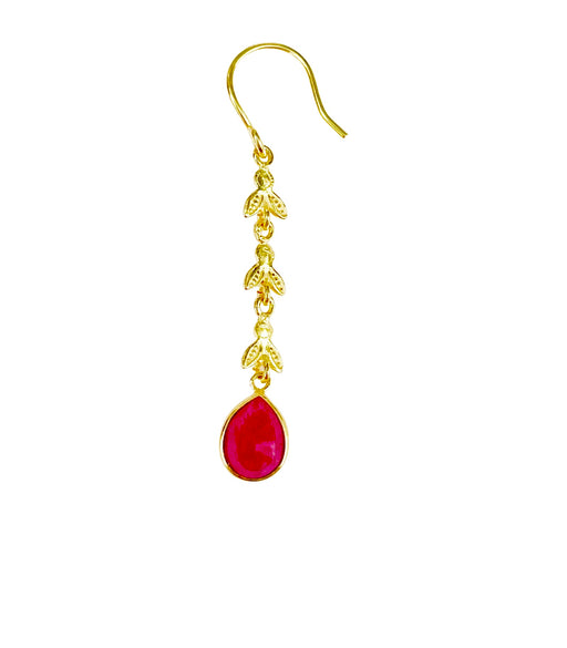 Boucles d’oreilles en laiton doré et pierres semi-précieuses BI31b