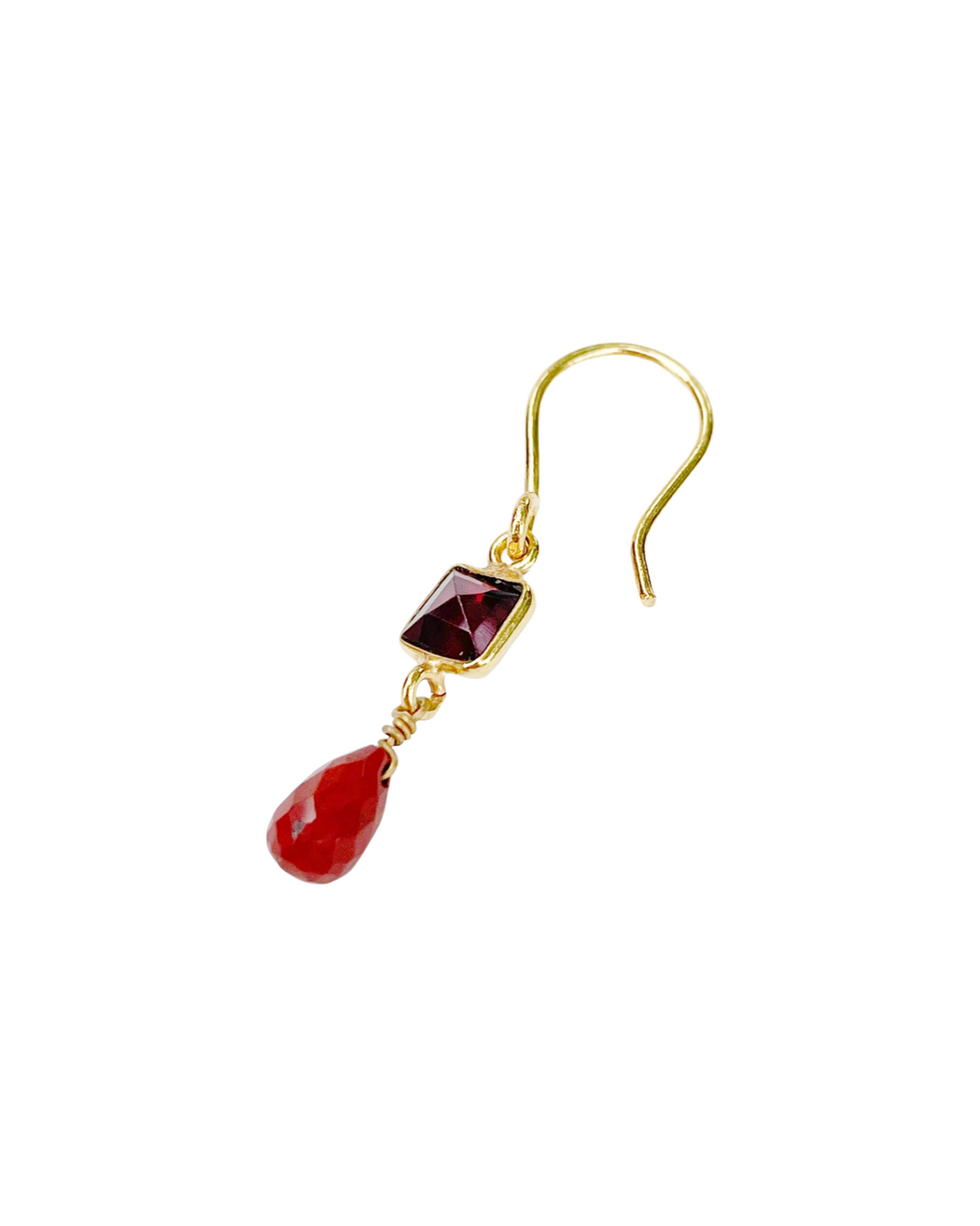 Boucles d’oreilles en laiton doré et pierres semi-précieuses FDC139
