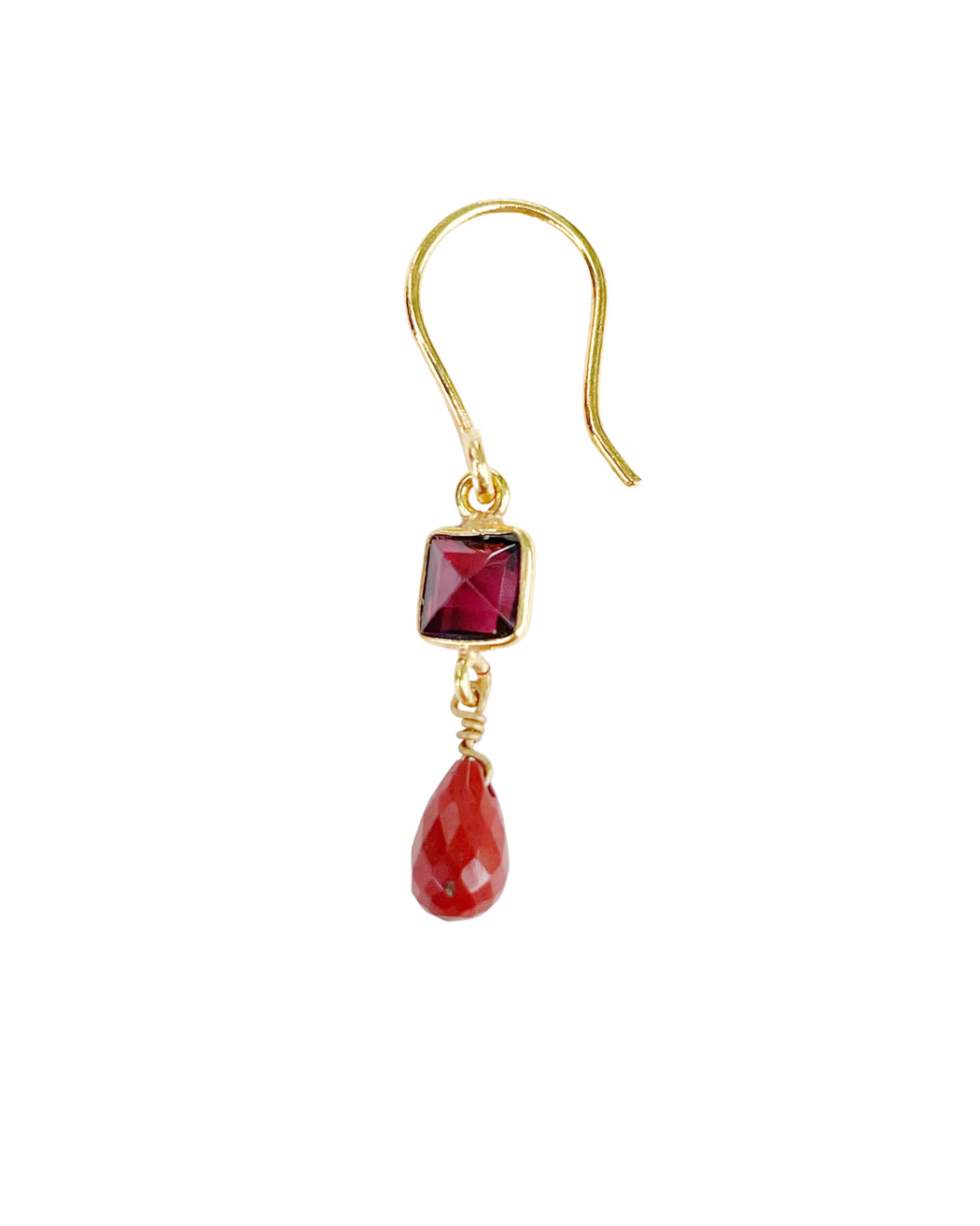 Boucles d’oreilles en laiton doré et pierres semi-précieuses FDC139