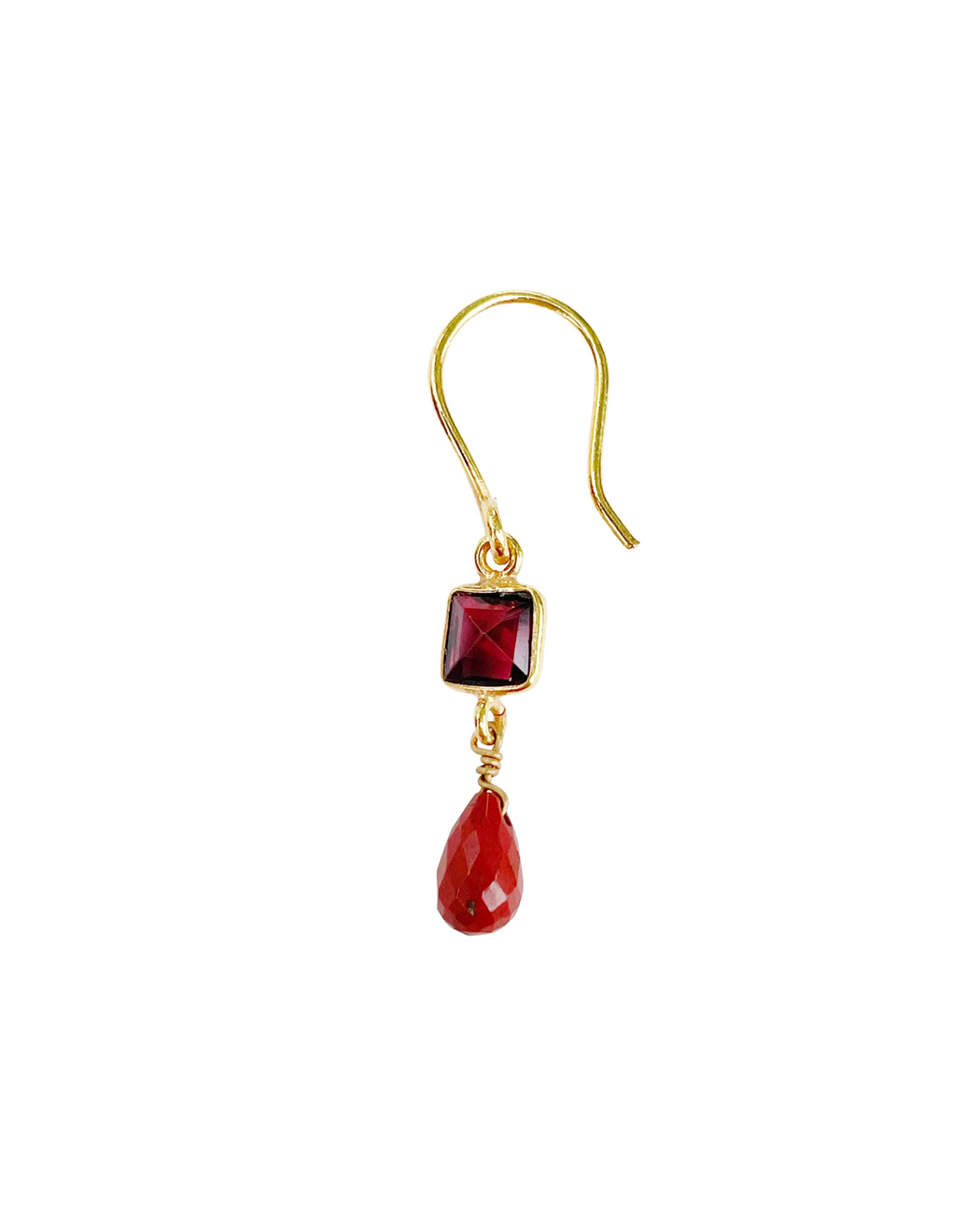 Boucles d’oreilles en laiton doré et pierres semi-précieuses FDC139