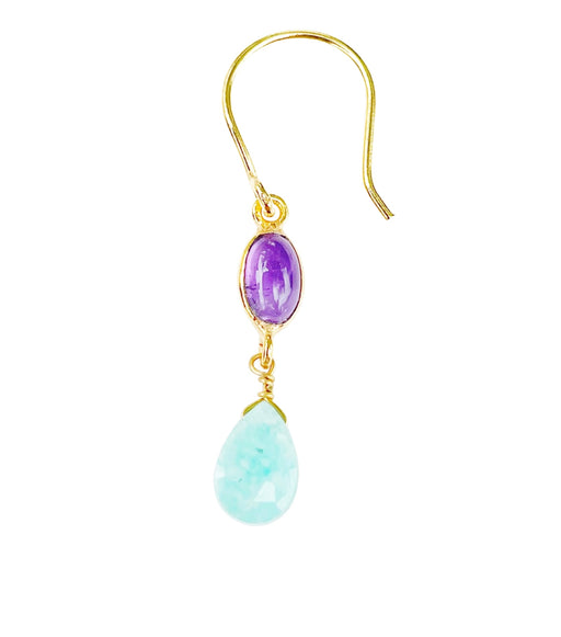 Boucles d’oreilles en laiton doré et pierres semi-précieuses FDC159